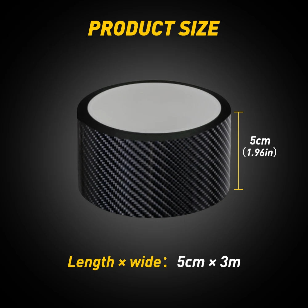 5CMx3M Car Stickers Carbon Fiber Auto Door Threshold Trunk Protective Strip Anti Scratch Tape Waterproof Decal Car Accessories