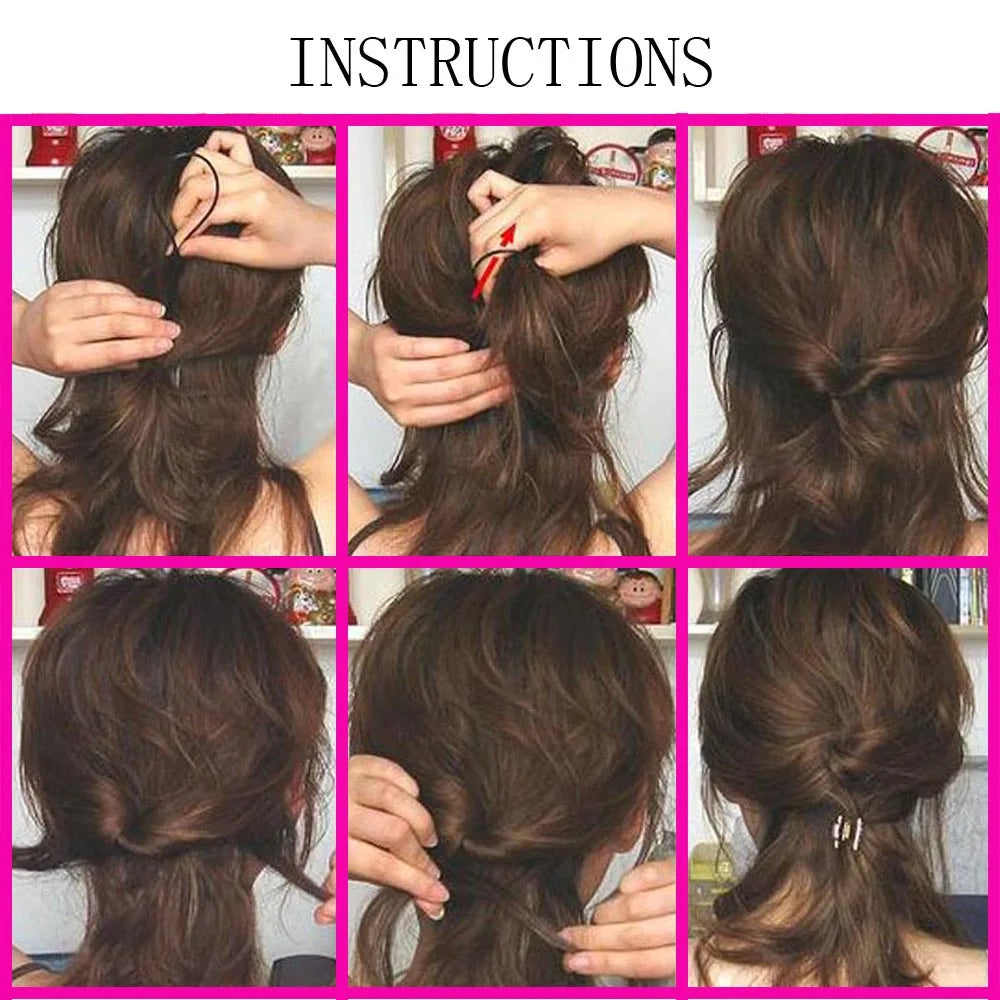 Plastic Hair Loop Styling Tool Magic Topsy Tail Hair Braid Ponytail Styling Clip Bun Maker For Girls Hairstyles