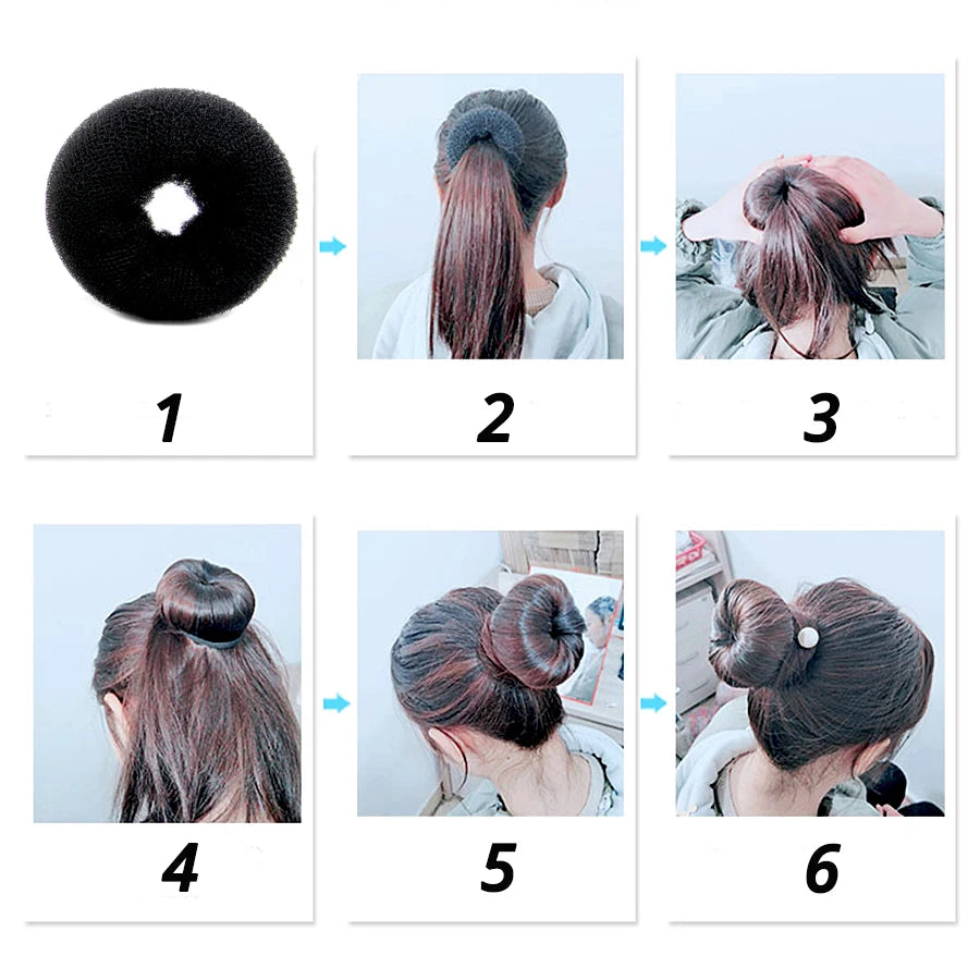 Roller For Hair Bagel Doughnut Hair Styling Curler Hair Bun Maker For Elegant Women Magic Hair Donut  Clips Hair Styling Tool
