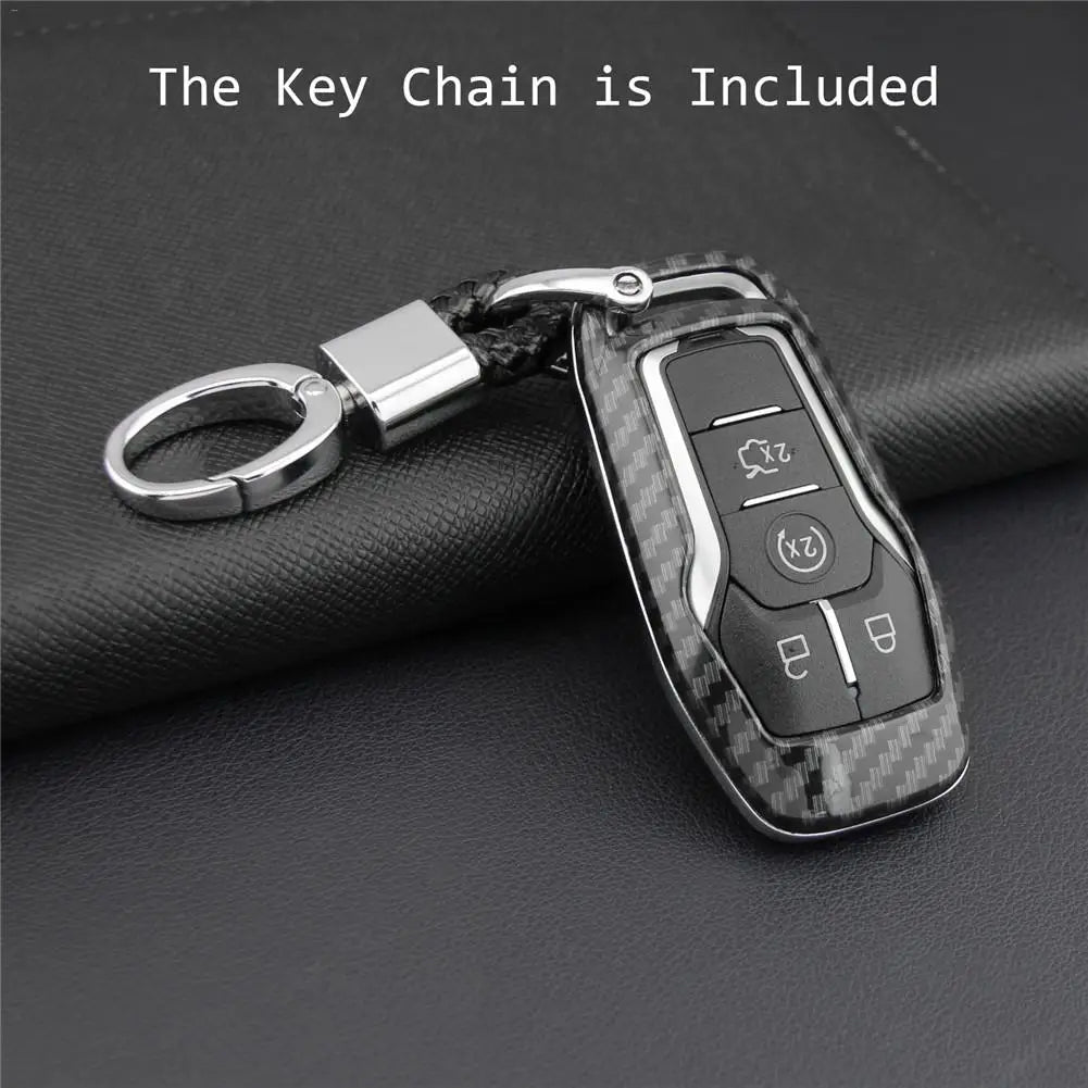 Carbon Fiber Car Styling Key Cover Protector Case ABS Hard Shell Cover Holder For Ford For Mondeo Mustang Edge Explorer F150