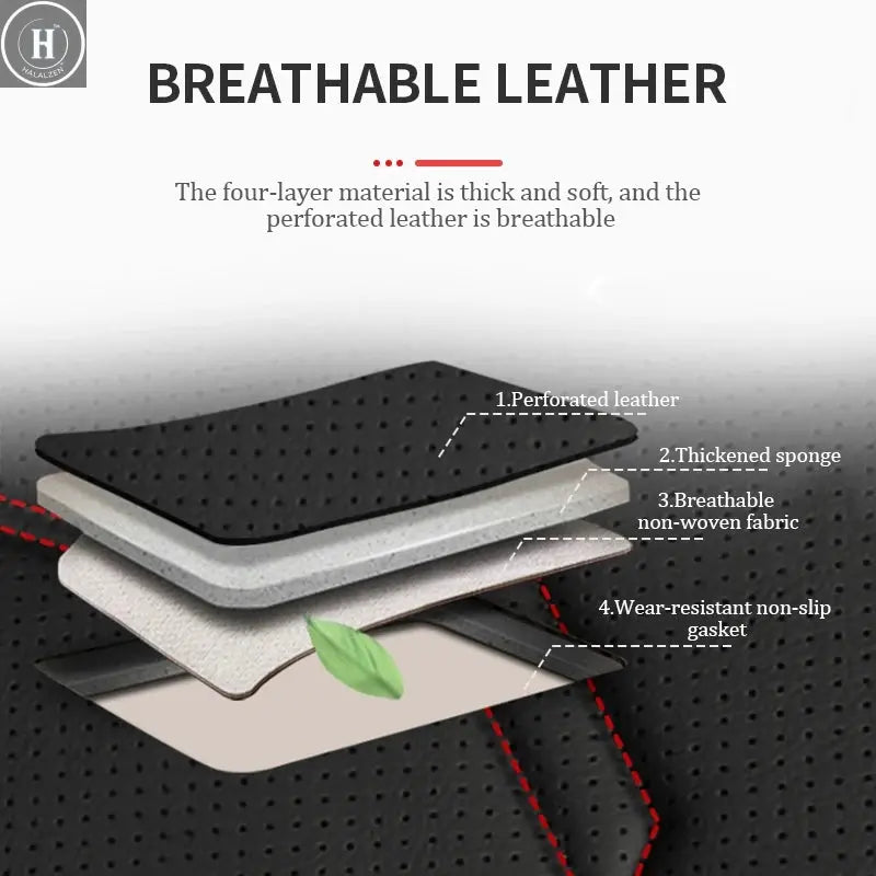 SEAMETAL Wrapped Car Seat Cover Anti Scratch Wear-Resistant Vehicle Seat Protector Cushion PU Leather Breathable Auto Chair Pad HALALZEN