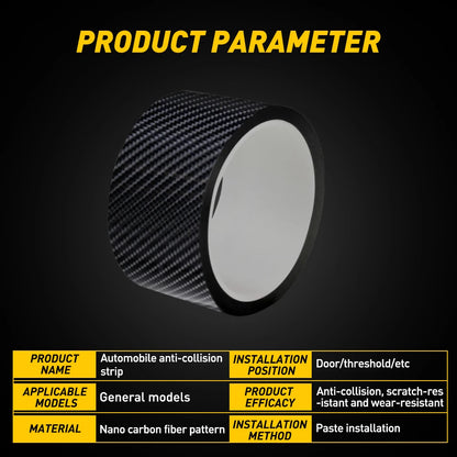 5CMx3M Car Stickers Carbon Fiber Auto Door Threshold Trunk Protective Strip Anti Scratch Tape Waterproof Decal Car Accessories