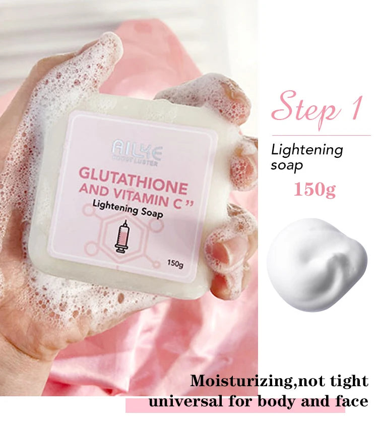 AILKE Whitening Skin Care Set, With Glutathion Vitamin C, Brighter Smoother Skin, Reduce Dark Spots, Clean Skin, Moisturizing