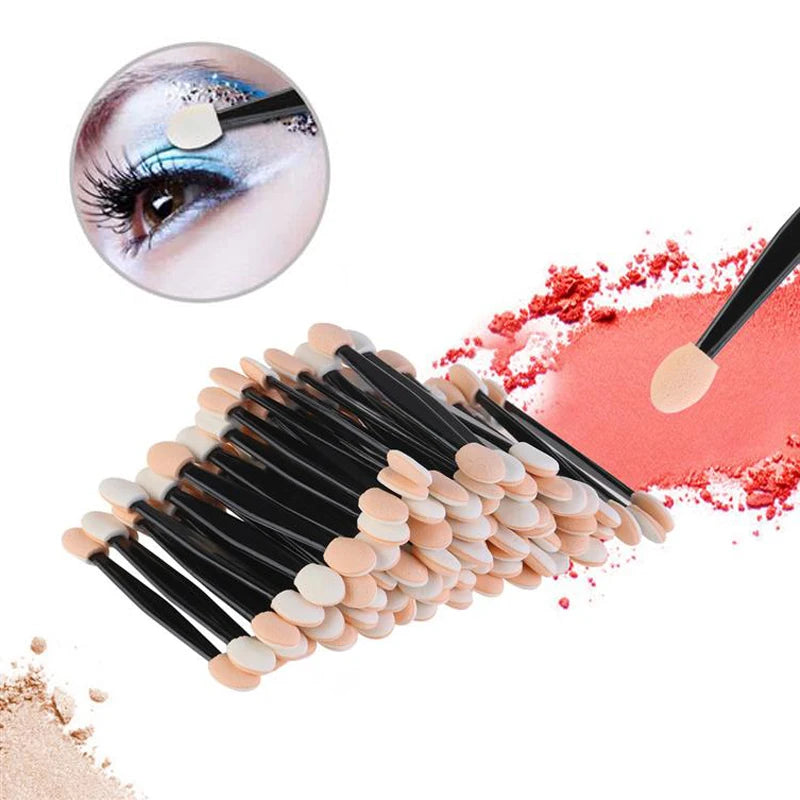 5/30/50/100PCS Eyeshadow Brush Dual Sided Sponge Nylon Sets Make up Eye Shadow Brushes For Cosmetic Applicator Makeup Tools Hot Halalzen
