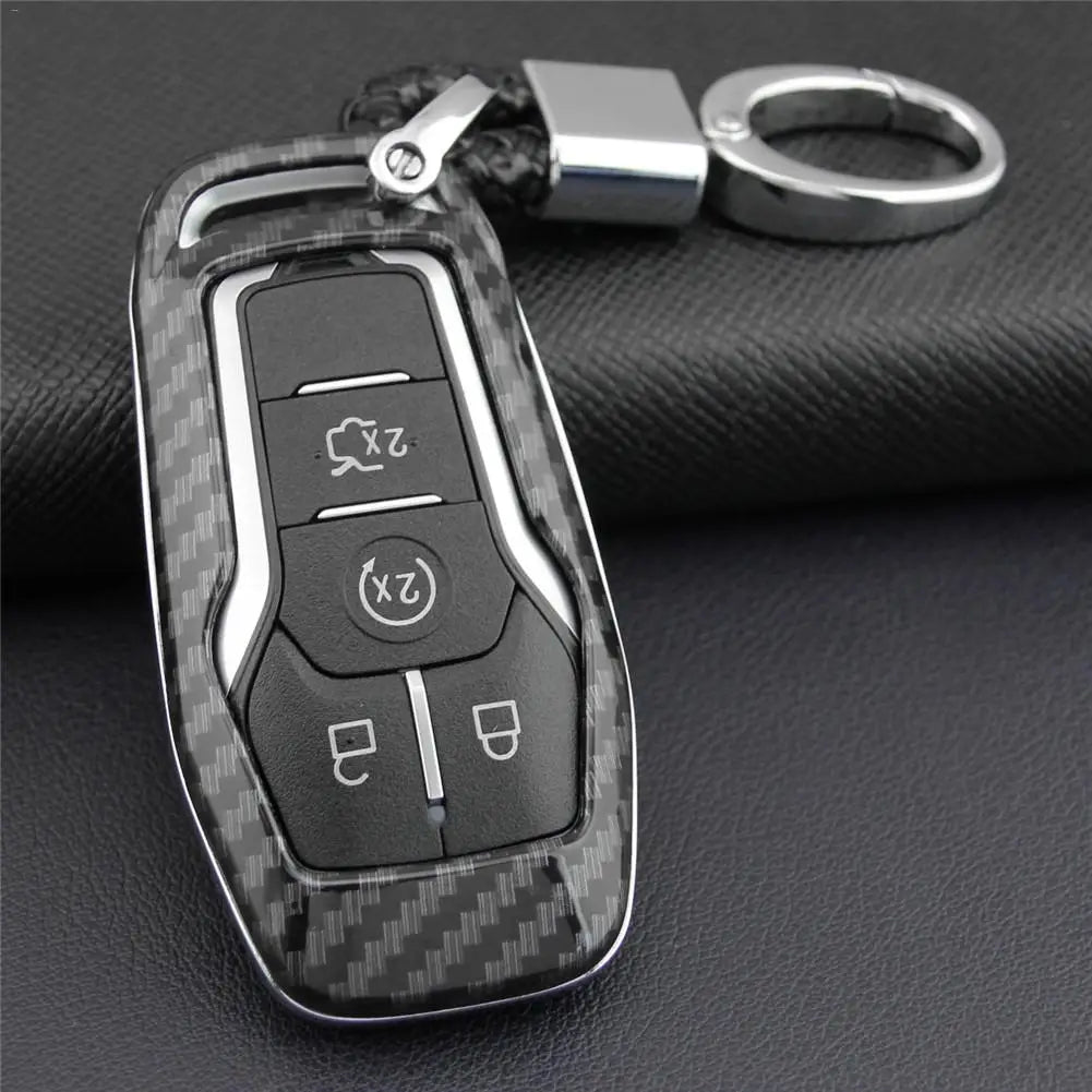Carbon Fiber Car Styling Key Cover Protector Case ABS Hard Shell Cover Holder For Ford For Mondeo Mustang Edge Explorer F150