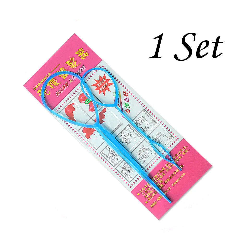 Plastic Hair Loop Styling Tool Magic Topsy Tail Hair Braid Ponytail Styling Clip Bun Maker For Girls Hairstyles