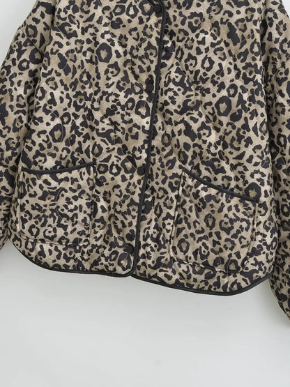 Leopard Print Jackets for Women Coats Oversized Jackets Woman 2025 Snap Button Overcoat Female Long Sleeve Women's Jacket