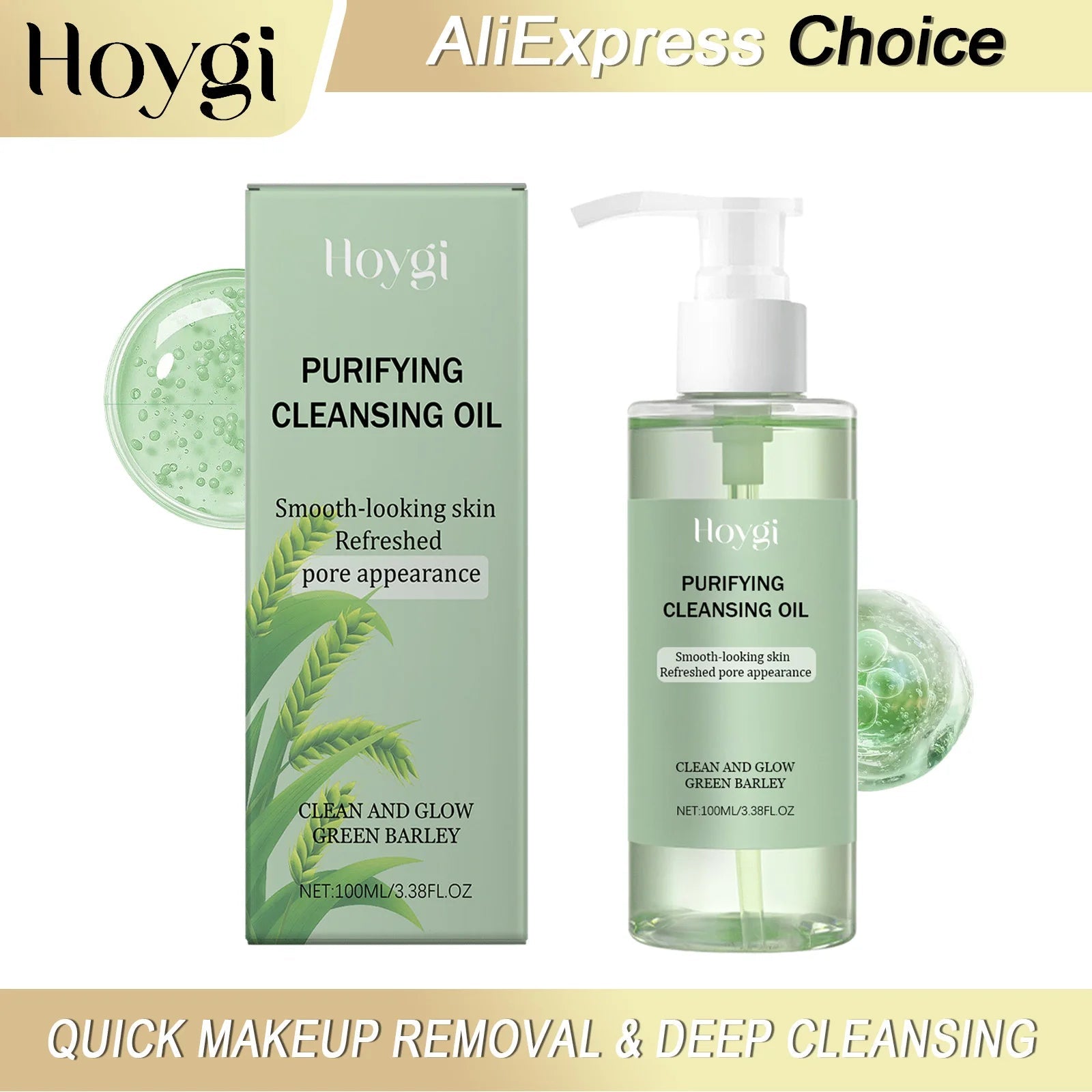 HOYGI Makeup Removal Oil Deep Cleansing Reduce Blackheads Purifying Pores Hydrating Moisturizing Non Greasy for All Skin Types Halalzen