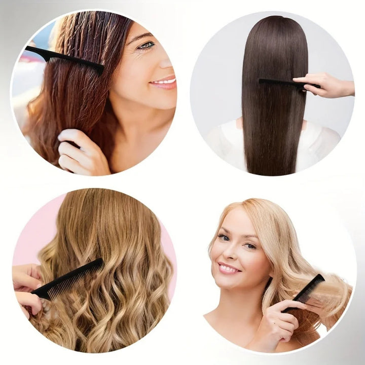 2 Packaged Hair Comb, Black Styling Comb, Plastic Anti-Static Heat-Resistant Universal Hair Comb, Unisex Fine-Tooth and Wide-Too