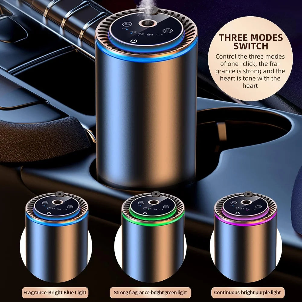 Smart Car Air Freshener with Star Projector & Essential Oil Diffuser - 50ml Long-Lasting Aroma Diffuser with Automatic On/Off