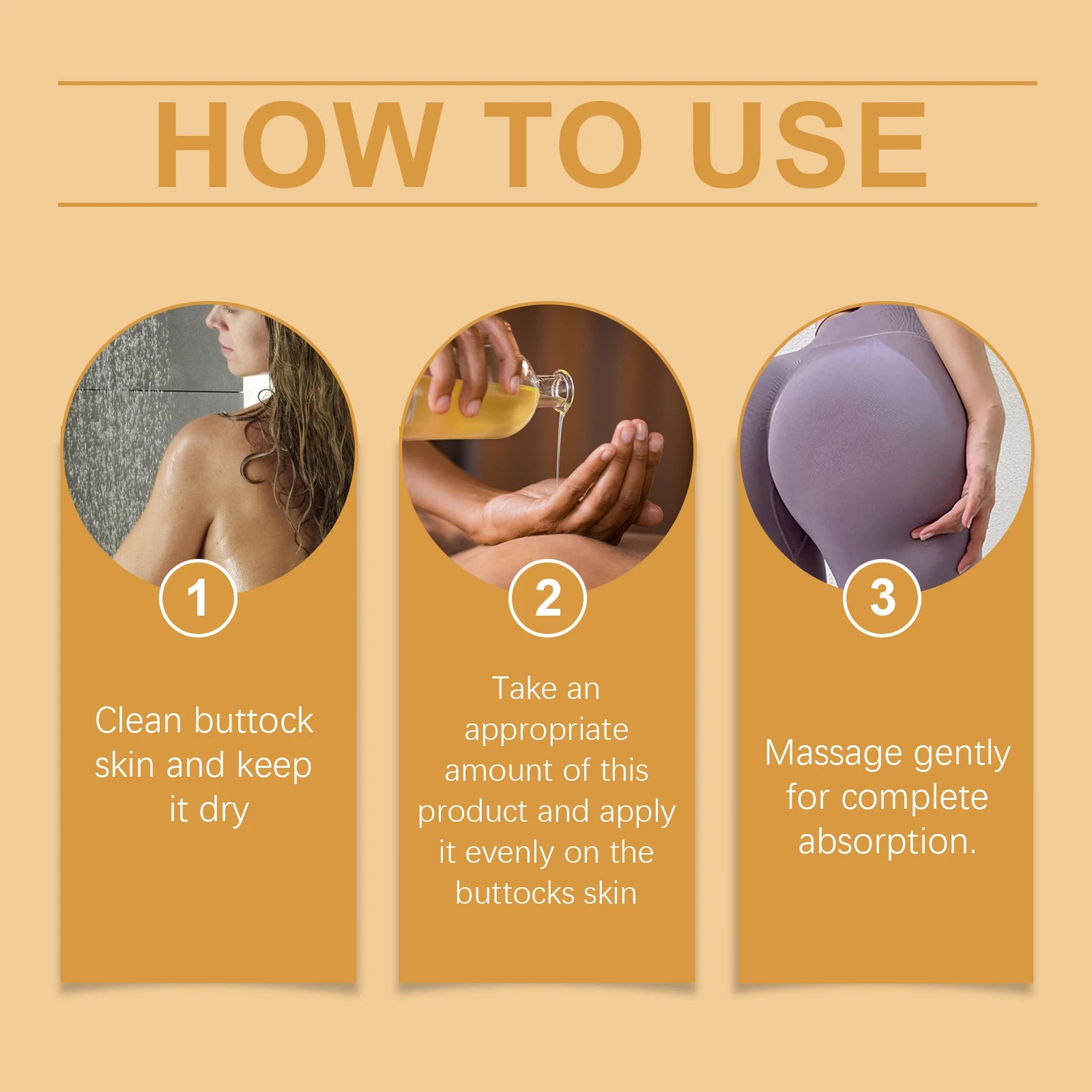 Vitamin E Butt Lifting Oil Hip Enhancement Firming Body Oil Moisturizing Essence Natural Skin Care Body Massage Oil Body Lotion