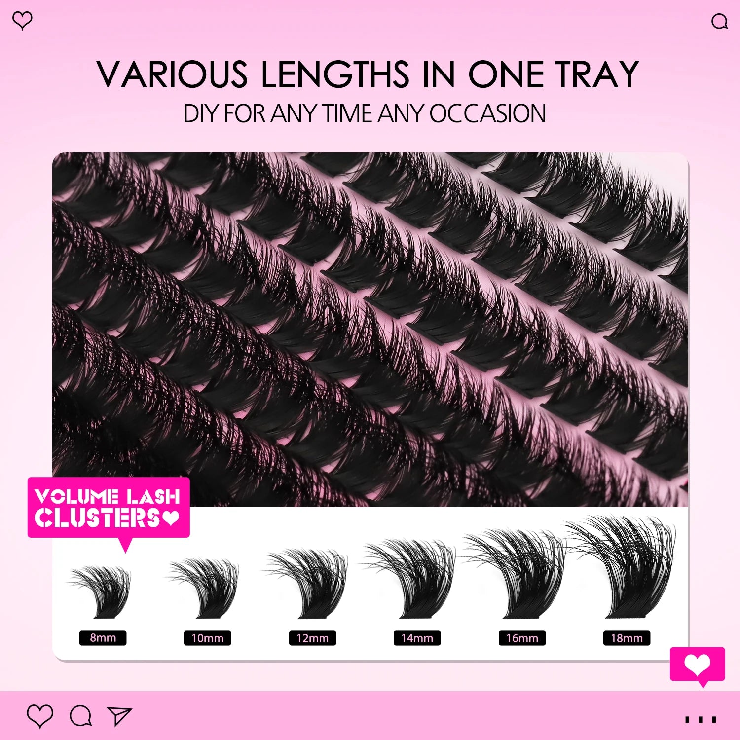 WOSHEER Lashes Clusters Cat Eyelashes Wispy Individual Lashes Extensions Volume Thick Clusters Lashes DIY At Home Halalzen