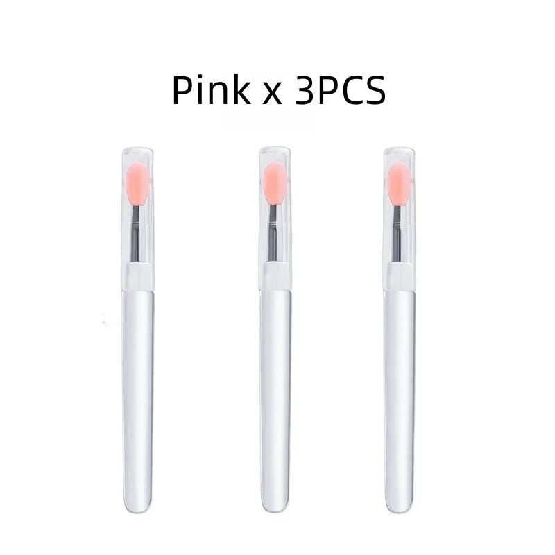 Silicone Lip Brush With Lid Mini Professional Portable Lip Mask Brush Lipstick Eyeshadow Brush Smudged Lipstick Brush