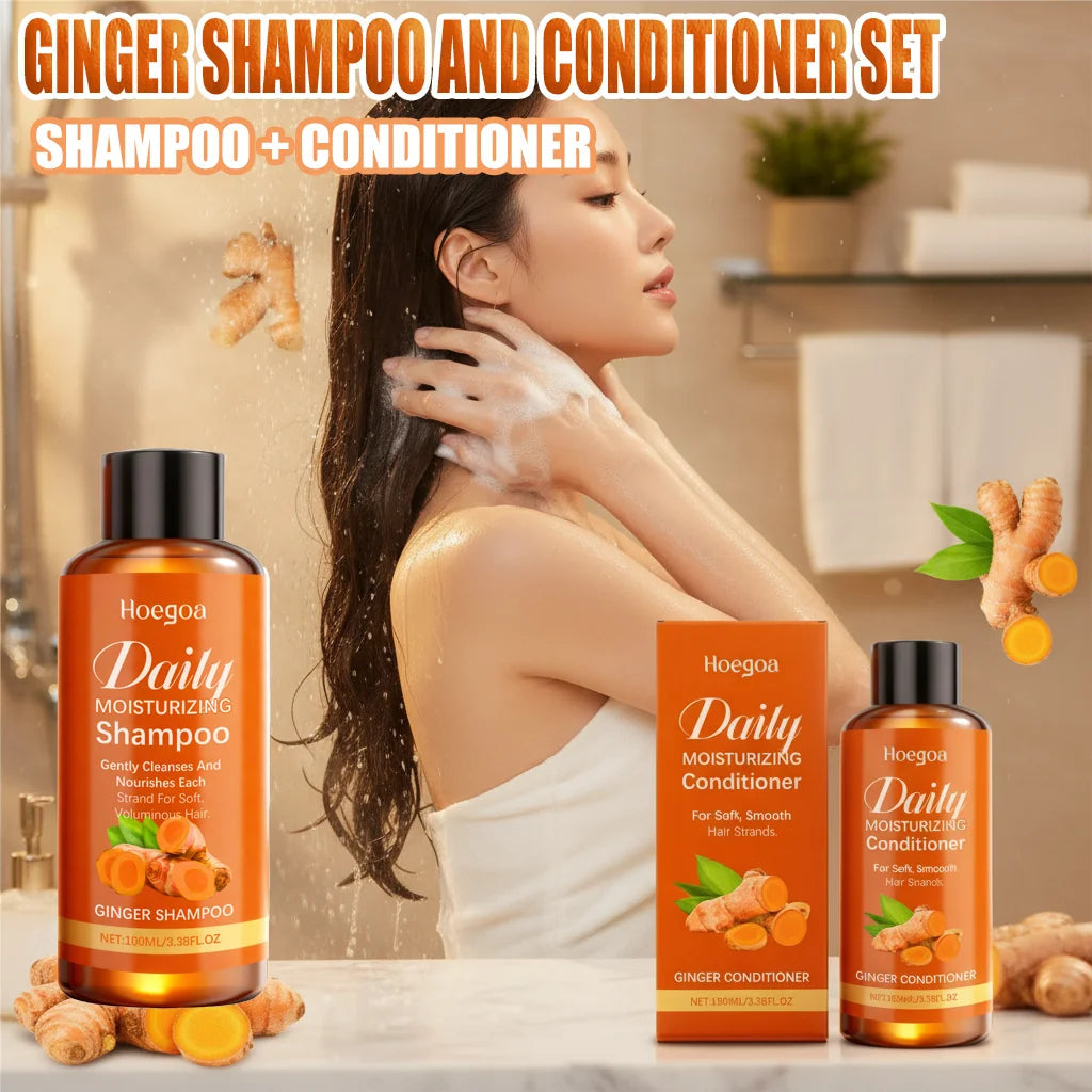 Turmeric Shampoo and Conditioner Set Growth Dry Scalp Care Allantoin Treatment Moisturizing Strengthening Volumizing Shine 100ml Halalzen