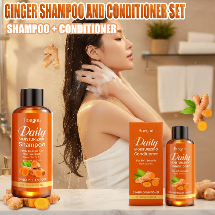 Turmeric Shampoo and Conditioner Set Growth Dry Scalp Care Allantoin Treatment Moisturizing Strengthening Volumizing Shine 100ml Halalzen