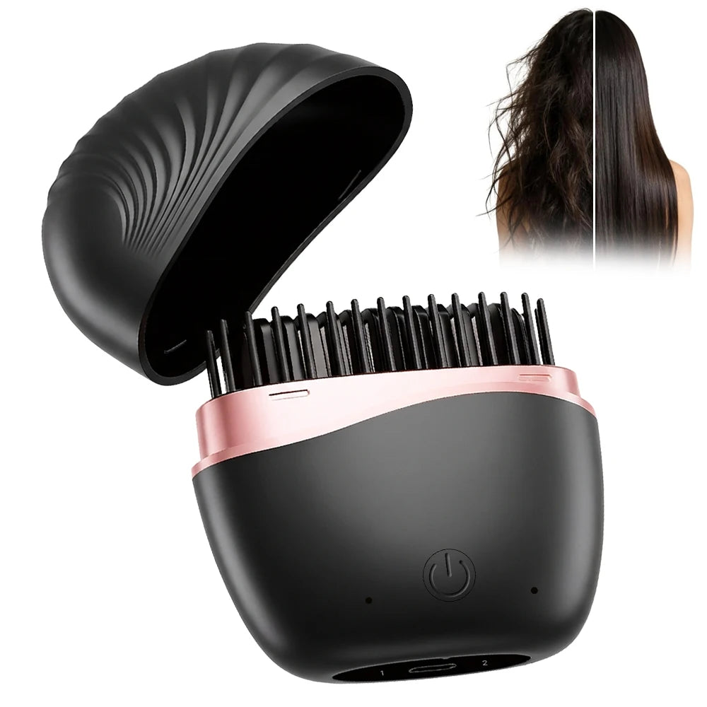 Mini Straightener USB Rechargeable Hair Straightener Brush - Anti-Scald Shell, Cordless Straightening Comb for Smooth Hairstyle Halalzen