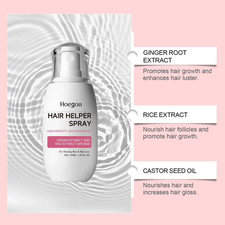 Hair Care Spray Anti Hair Loss Treatment for Thinning Hair Strengthen Hair Follicles Biotin Ginger Rice Water Follicles Spray
