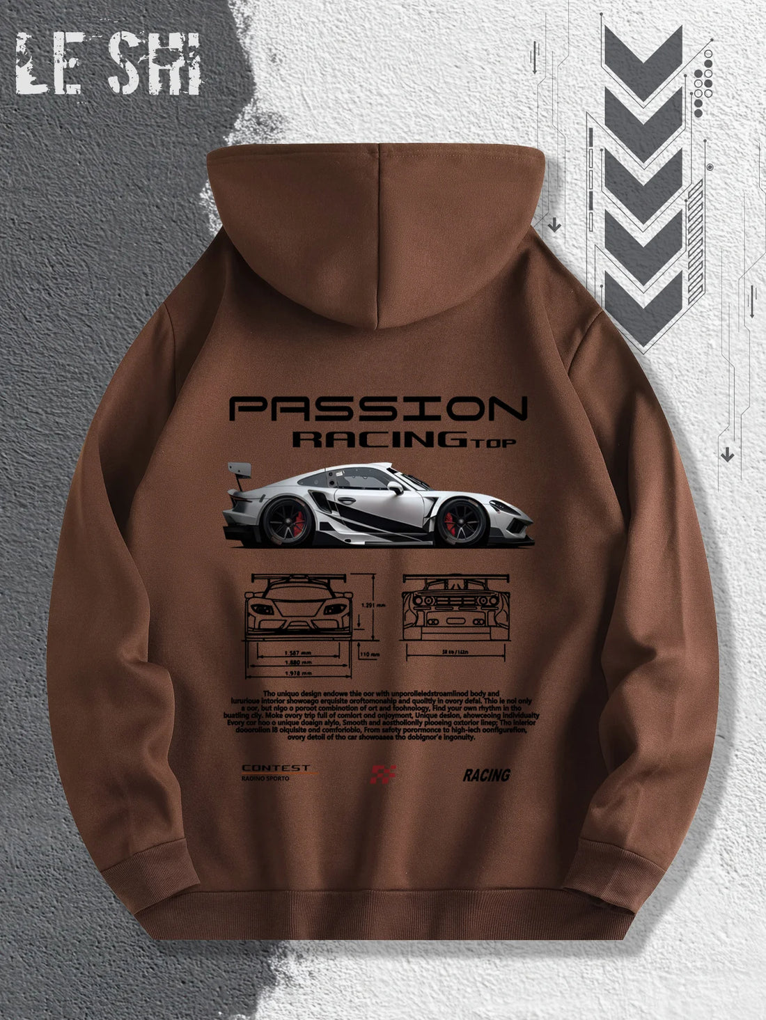 Men'S Passionate Racing Graphic Hoodie Featuring Race Cars and Sports Car Illustrations, Perfect for Everyday Wear