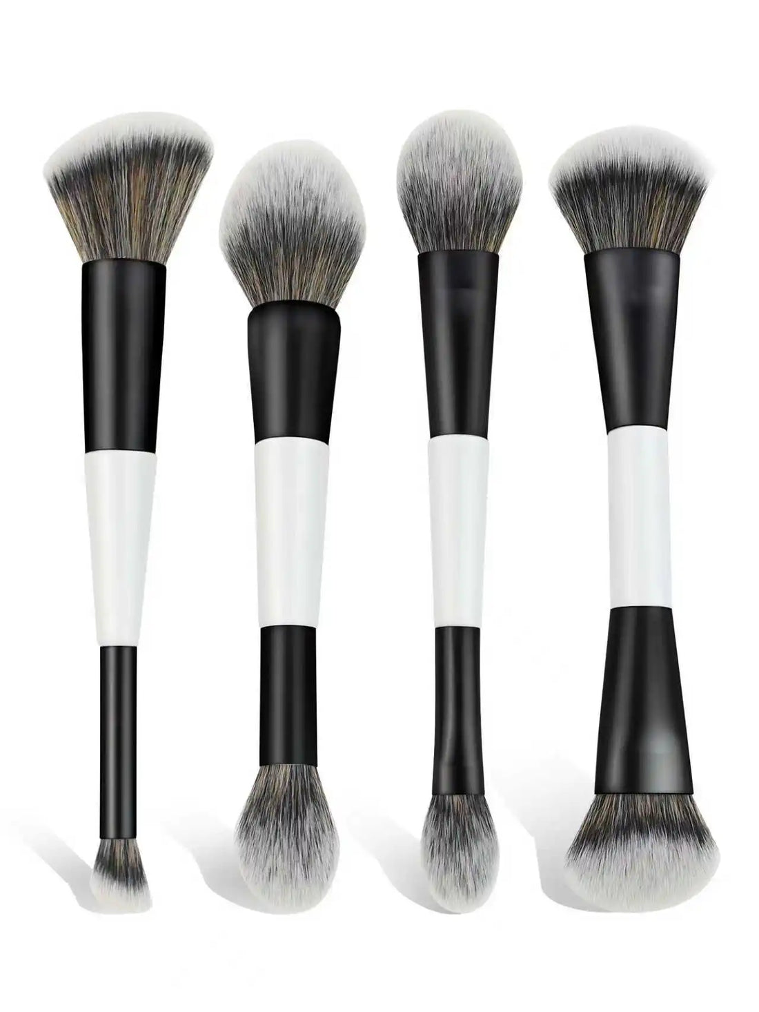 4-piece double-ended makeup brush set, multifunctional makeup brush, blush brush, foundation brush, powder brush, highlighter brush, nose contour brush, concealer brush, blush brush, gift for women and girls