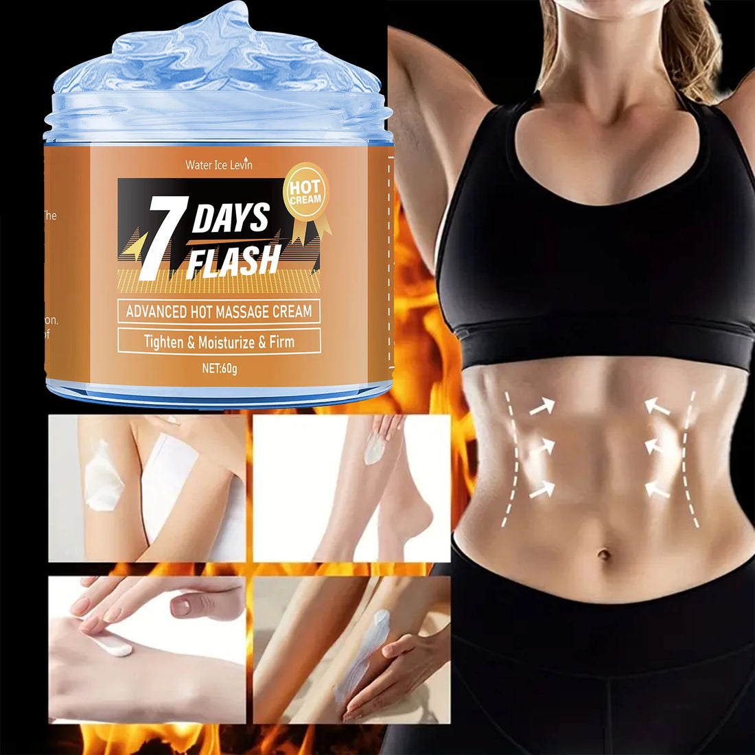 60g Moisturizing Massage Cream - Tightening and Lifting, Contains Curcumin and Plant Extracts, Suitable for Big Belly and Loose Skin Care, Arm and Leg Massage Cream