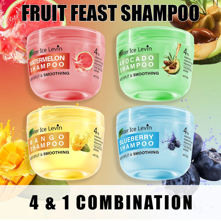 Tropical Fruit Shampoo Set - Deep Moisture Repair for Dry Damaged Hair - Seasonal Hair Care Kit for Fall Winter