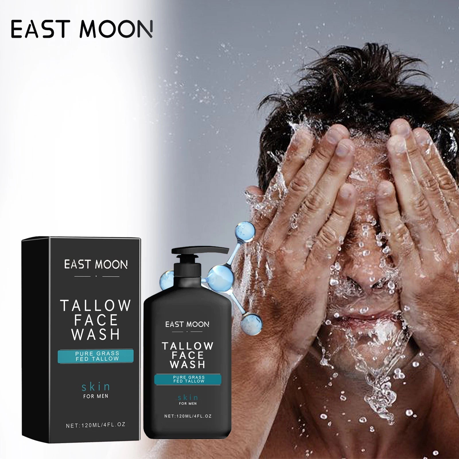 Men's Tallow Facial Cleanser Lotion Remove Acne Blackhead Prevent Clogged Pores Oil Controll Exfoliator Refreshing Facial Cleani Halalzen