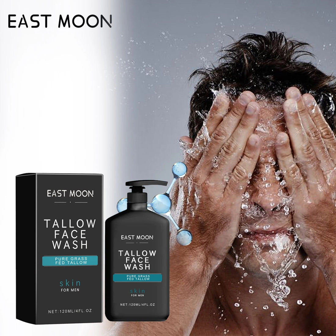 Men's Tallow Facial Cleanser Lotion Remove Acne Blackhead Prevent Clogged Pores Oil Controll Exfoliator Refreshing Facial Cleani Halalzen