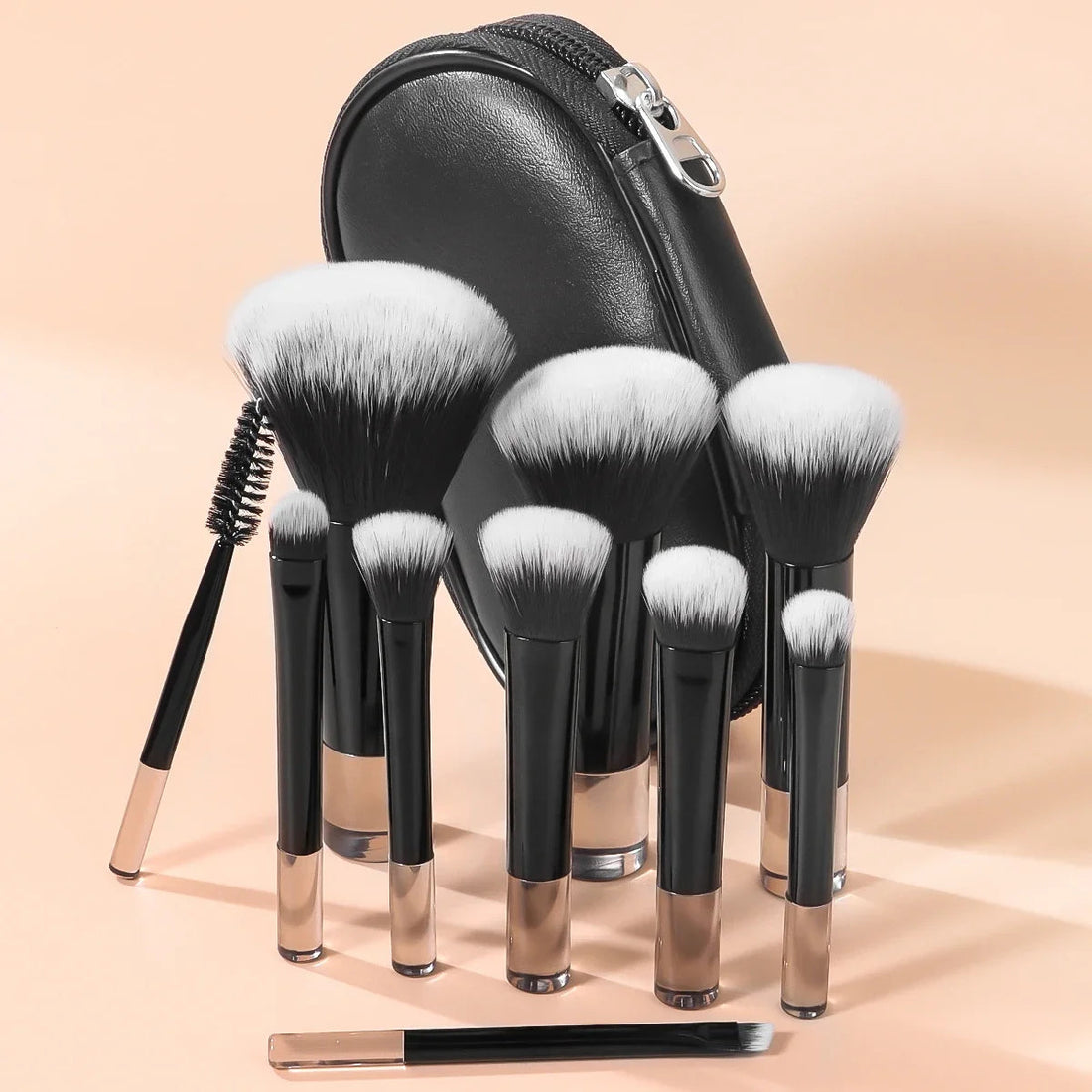 10pcs Mini Makeup Brush Set Powder Eyeshadow Foundation Blush Blender Concealer Beauty Makeup Tools Brush Professional Supplies Halalzen