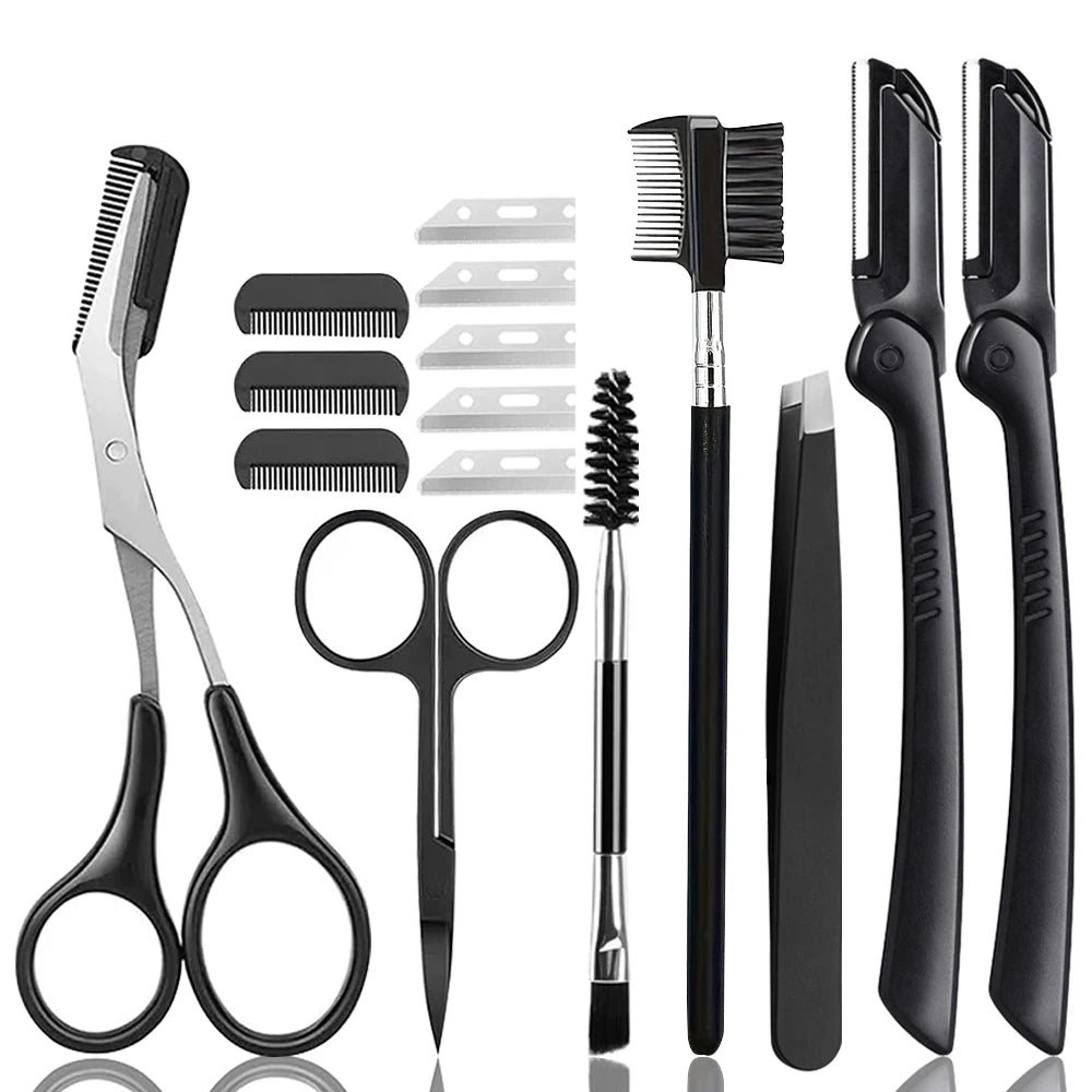 15PCS Eyebrow Razor Set Multipurpose Face Razors For Women And Men Dermaplaning Easy To Use Cutter Shaver Blades Makeup Tool Halalzen