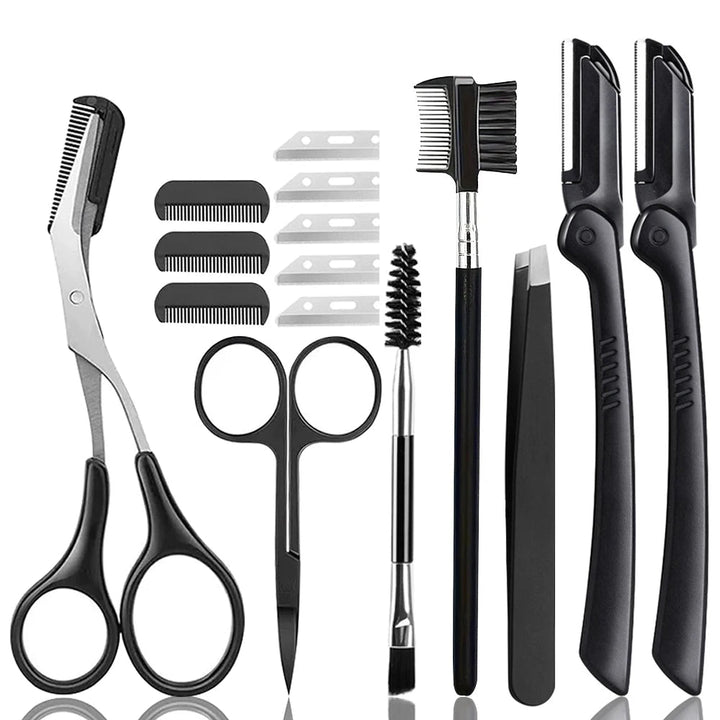 15PCS Eyebrow Razor Set Multipurpose Face Razors For Women And Men Dermaplaning Easy To Use Cutter Shaver Blades Makeup Tool Halalzen