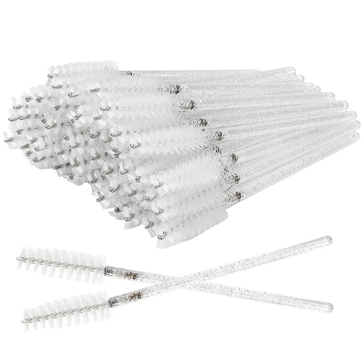 100 Pcs Crystal Eyelash Brush Disposable Mascara Wands Eyelash Extension Microbrush Eyebrow Applicator Makeup Brush Halalzen