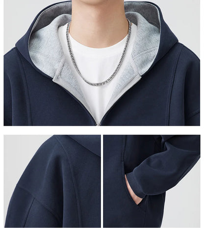 Autumn Hooded Sweatshirt Men Loose Casual Streetwear Fashion Vintage Sport Hood Sweatshirts Jacket Couple Hoodie Coat Outerwear