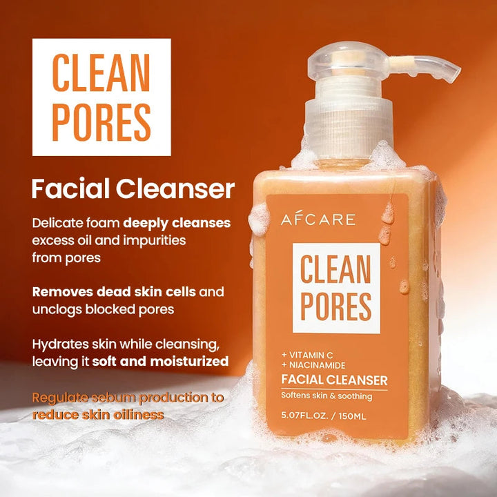 Natural VitaminC Cleanser All Face Wash 150ml Deep Cleans Dissolves Grease Brightens Skin Good With Hyaluronic acid Halalzen