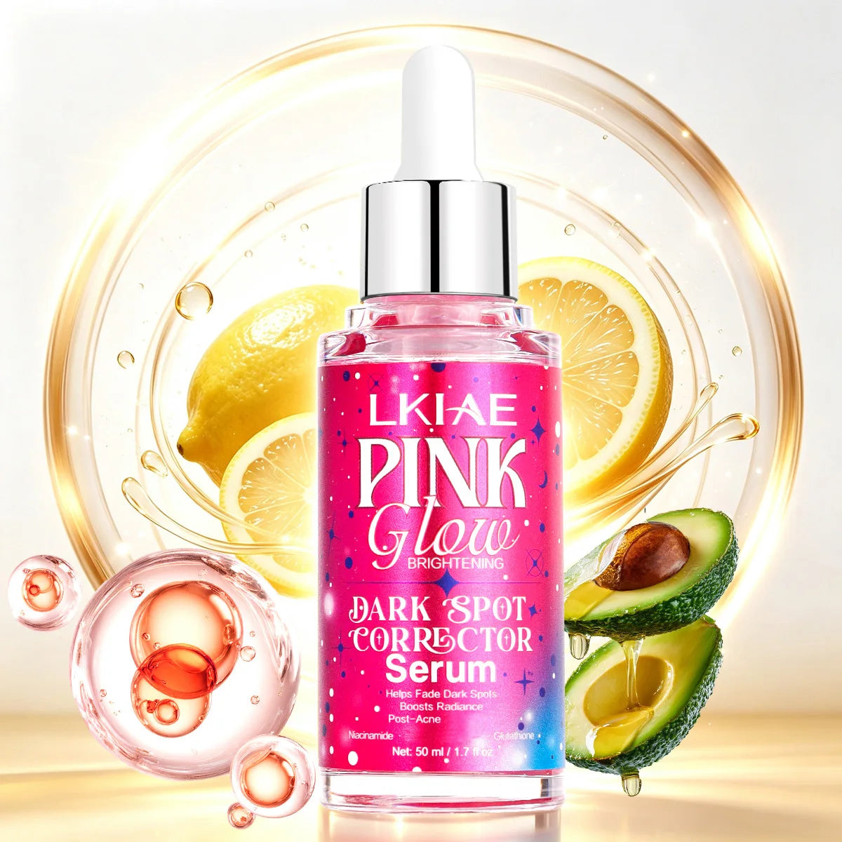 LKIAE Pink Glow Skin Care Set For Women, Anti Black Spots, Brightening, Nourishing, Moisturizing, Improve Rough Skin Beauty Kit