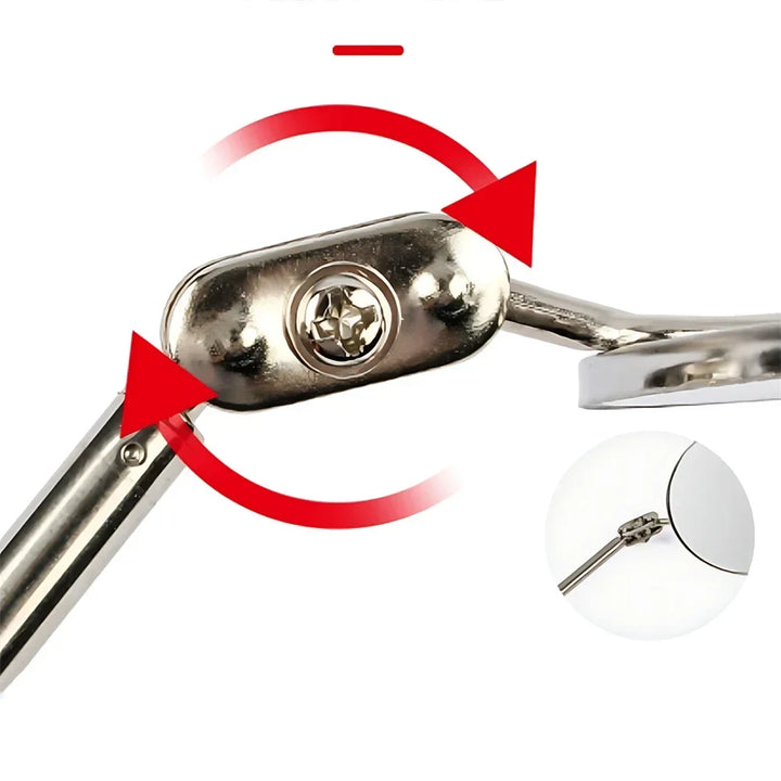 Espejo de inspección portátil con cabeza flexible y telescópica, luz LED, ajuste giratorio de 360 grados, herramientas manuales para automóviles