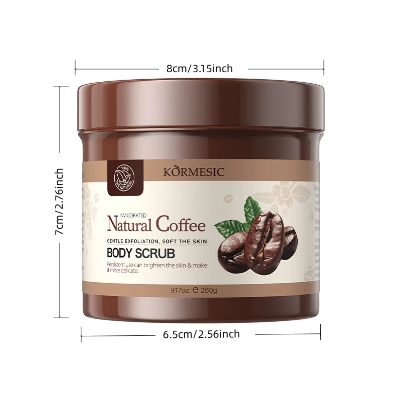 260g Coffee Body Scrub, Deeply Cleanses the Body, Exfoliates Dead Skin Cells, and Brightens Skin Tone