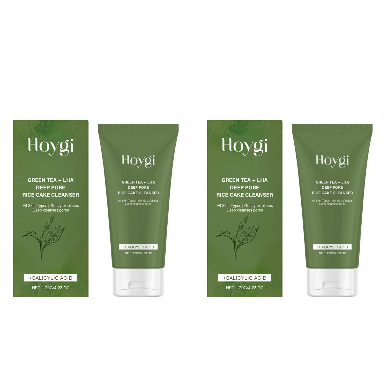 Green Tea Salicylic Acid Facial Cleanser Cleansing Pore Refining Hydrating Blackhead Removal Oil Control Non-Drying Face Wash Halalzen