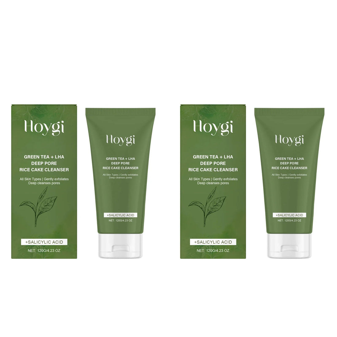 Green Tea Salicylic Acid Facial Cleanser Cleansing Pore Refining Hydrating Blackhead Removal Oil Control Non-Drying Face Wash Halalzen