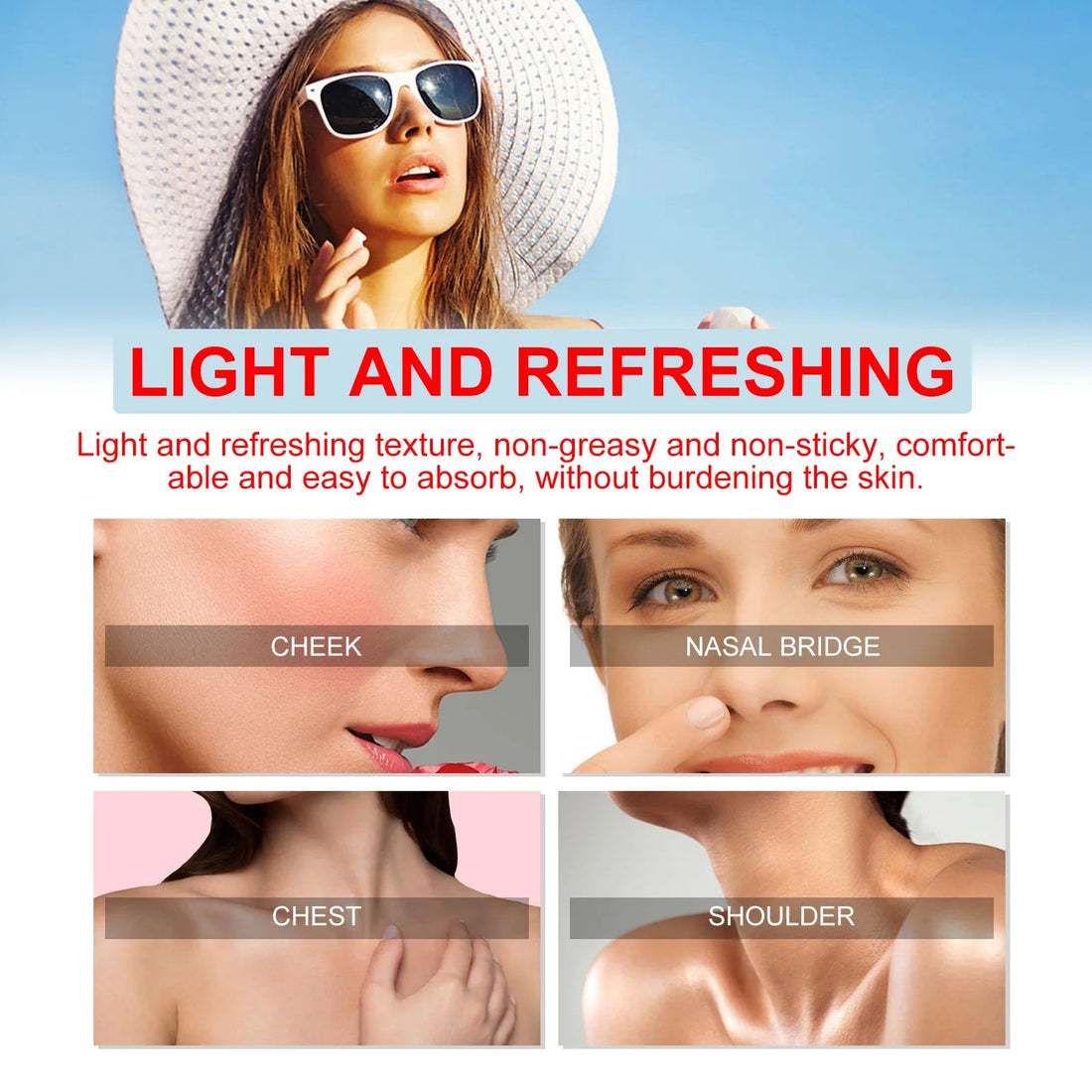 Sunscreen Stick Spf 50 for Oily Skin Face Sun Blocking UV Protective Moisturizing Refreshing Oil Control Solar Isolation Cream Halalzen