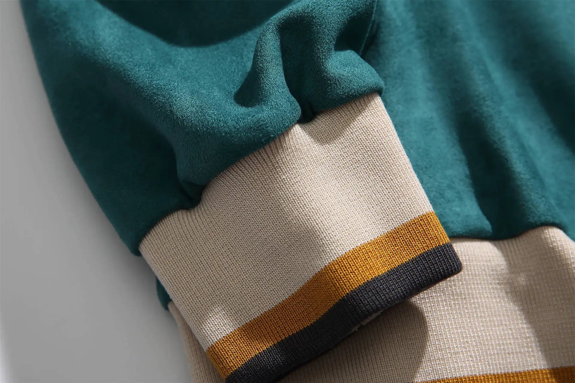 Men Sweatshirts Suede Hip Hop Spring And Autumn Couple Sports Pullovers China-Chic Loose Versatile Casual Tops Spliced