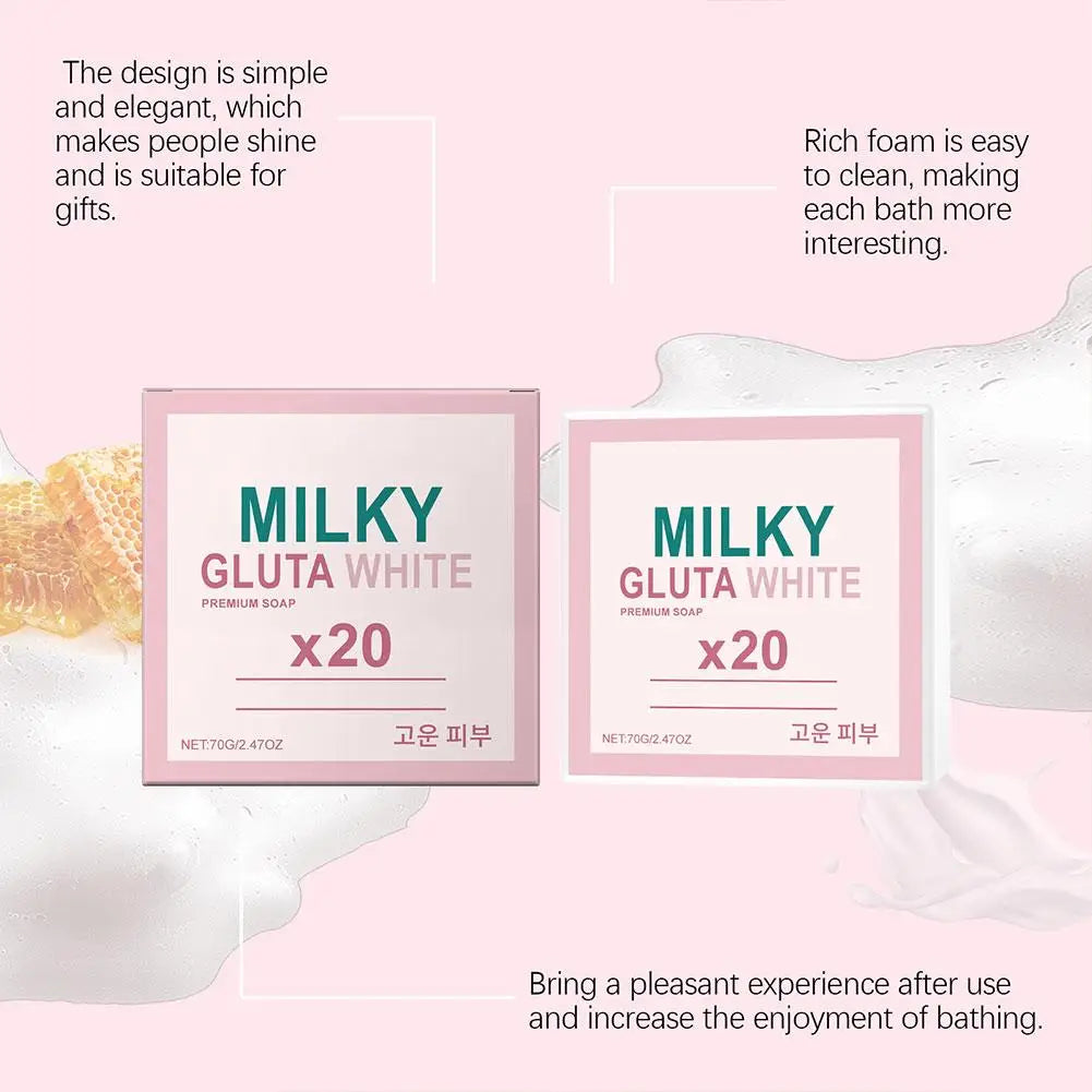 Gentle Milk Bath Soap - Deep Cleansing Exfoliating Oil Control Smoothing Fresh Brightening Reduce Dark Spots Whiten Skincare