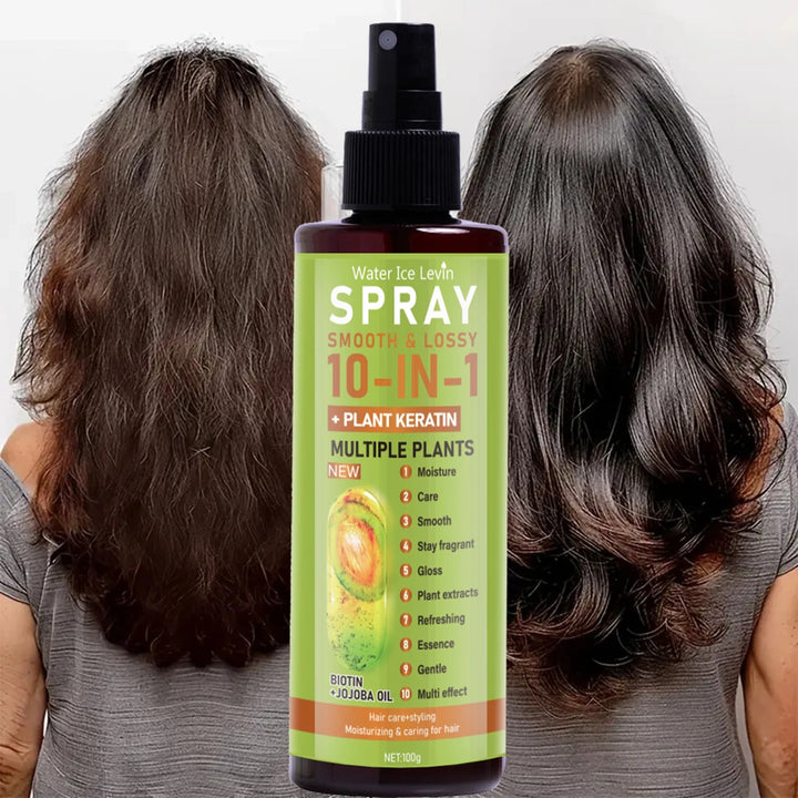 10-in-1 Hair Essence Spray with Plant Keratin & Biotin - Hydrating + Smoothing + Shine Control - Jojoba Oil Formula HALALZEN