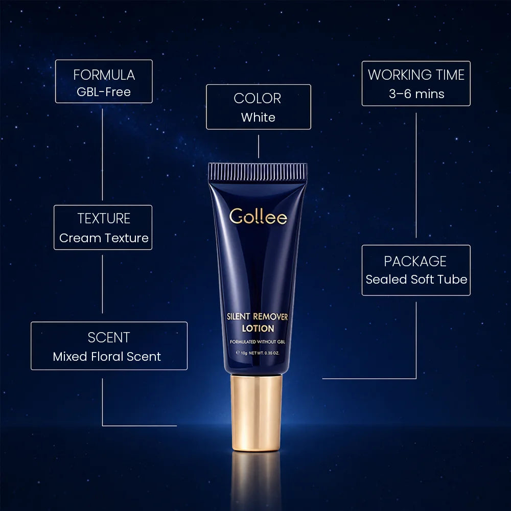 Gollee Eyelash Glue 3-6 Minute Unloading Adhesive Gentle Fragrance of Flowers Professional Remover for Lash Tools Excluding GBL