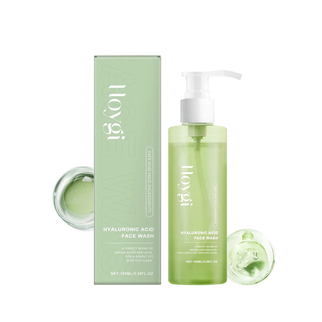 Hyaluronic Acid Facial Cleanser Exfoliating Whitening Skin Moisturizing Oil Control Deep Cleansing Pores Gel Face Wash Skincare Halalzen