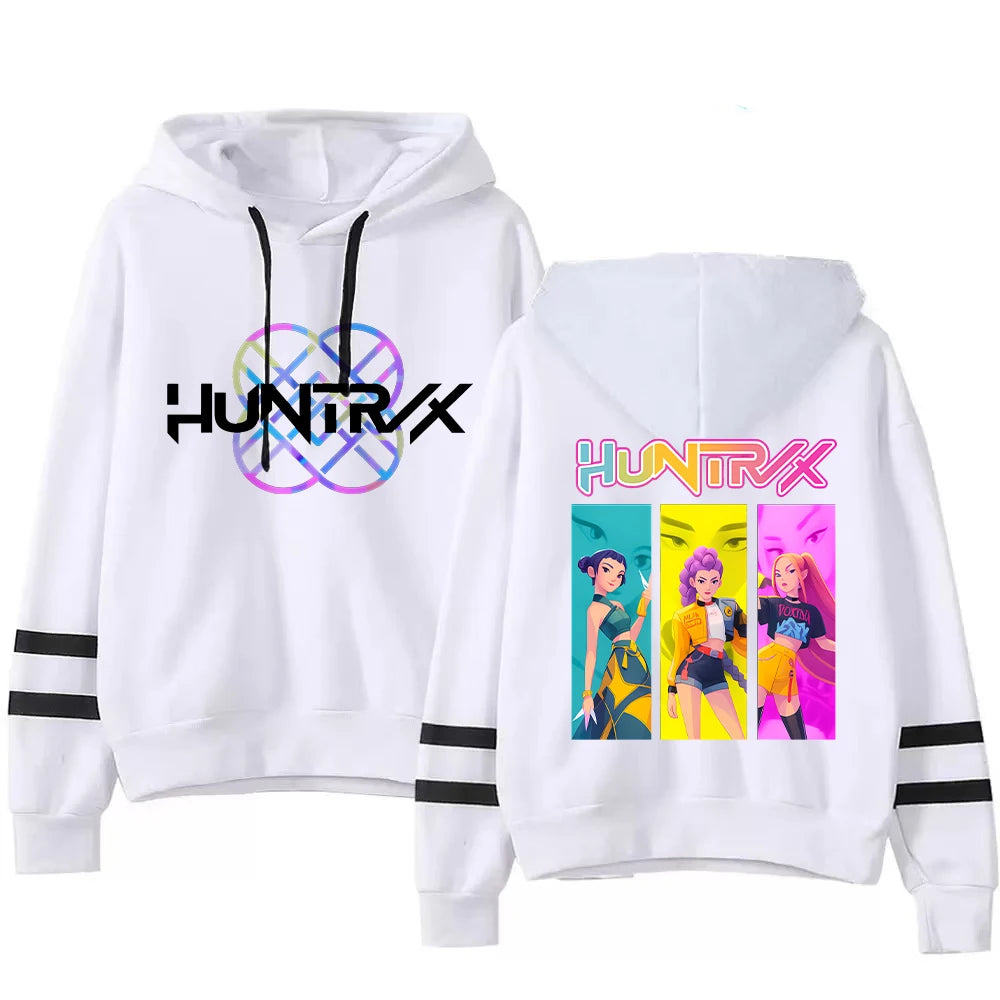 2025 Kpop Demon Hunter Hoodies Woman Anime Huntrix Graphic Hoodie 90s Casual Winter Long Sleeve Hooded Pullovers Shoujo Clothes
