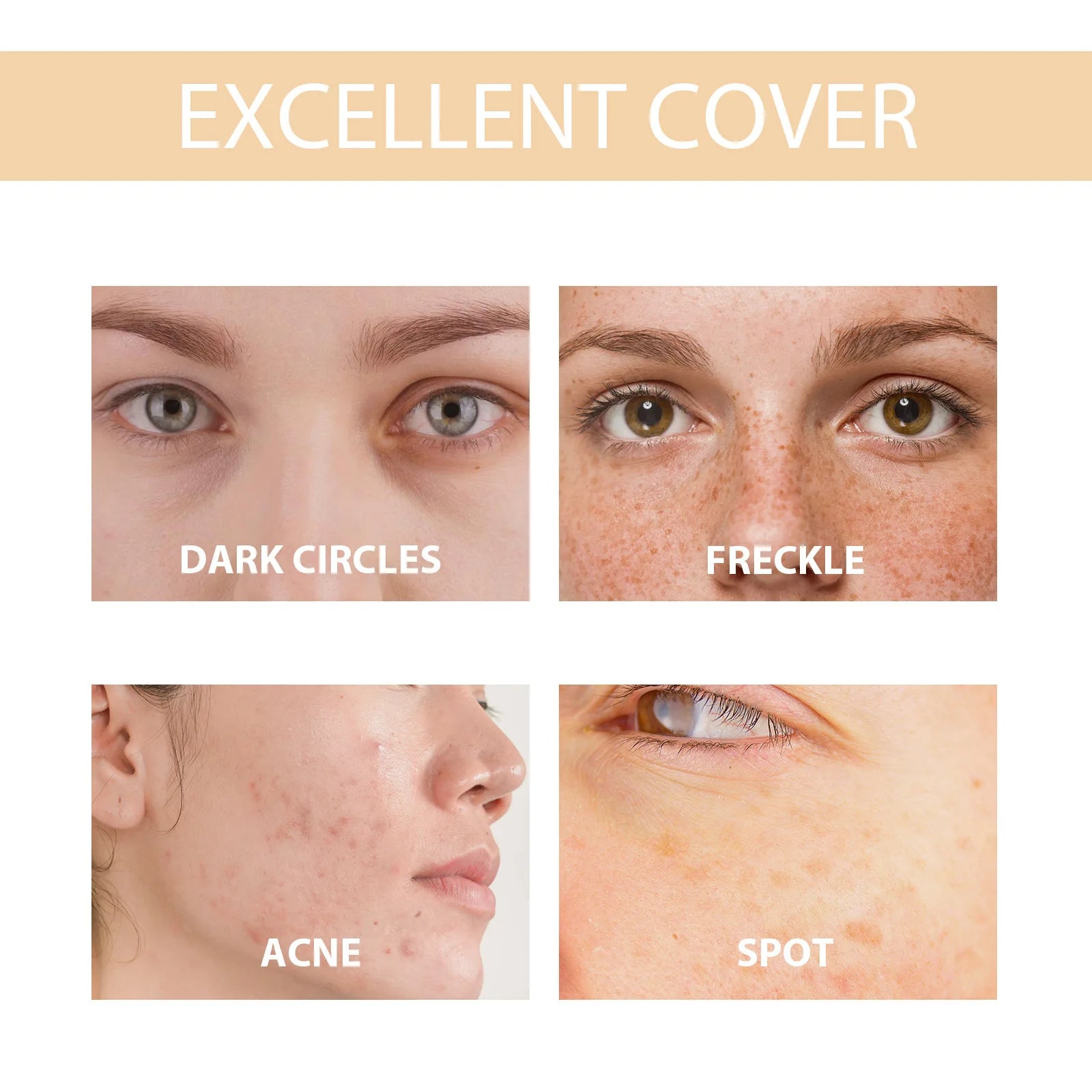 Makeup Base Face Liquid Natural Concealer Full Coverage Moisturizer Oil-control Sunscreen Waterproof Foundation Cream Cosmetics Halalzen