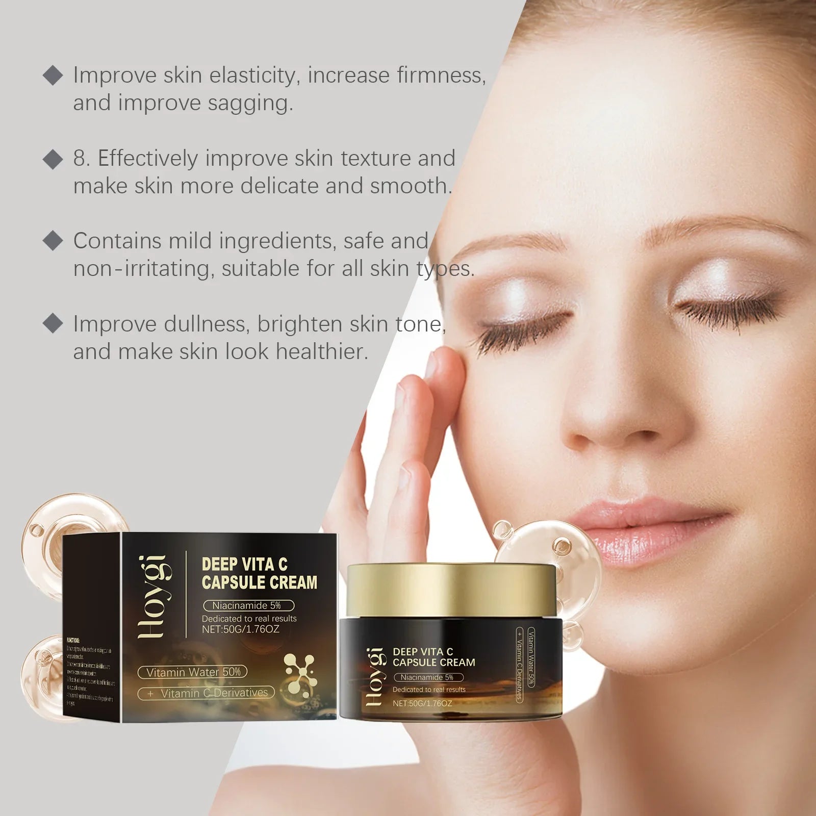 Niacinamide Face Cream Fade Dark Spot Lightening Melasma Even Skin Tone Shrink Pore Brightening Moisturizing Skin Care Cream