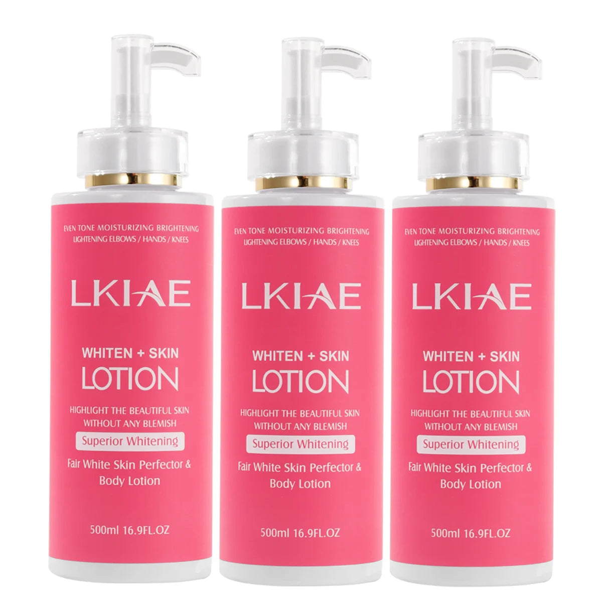 LKIAE Niacinamide Whitening Body Lotion, With Natural Rose Oil, Vitamin C, Moisturizing, Brighten, Even Skin Tone, 500ml