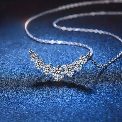Princess Cut Cubic Zirconia Smile Necklace - Italian Waterproof Unisex Jewelry