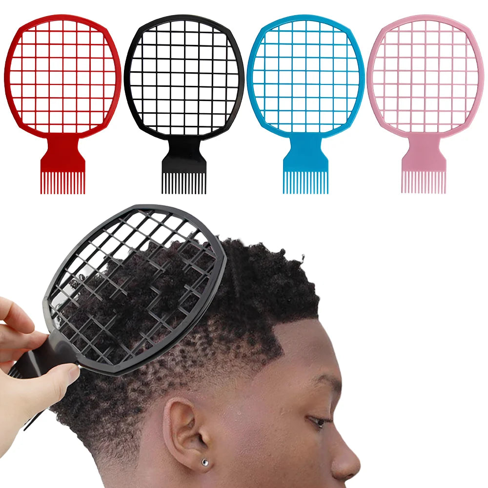 Durable Plastic Hair Pick with Detachable Head, Barber Styling Comb for Afro Curly Hair, Easy Grip Tool for Men Women